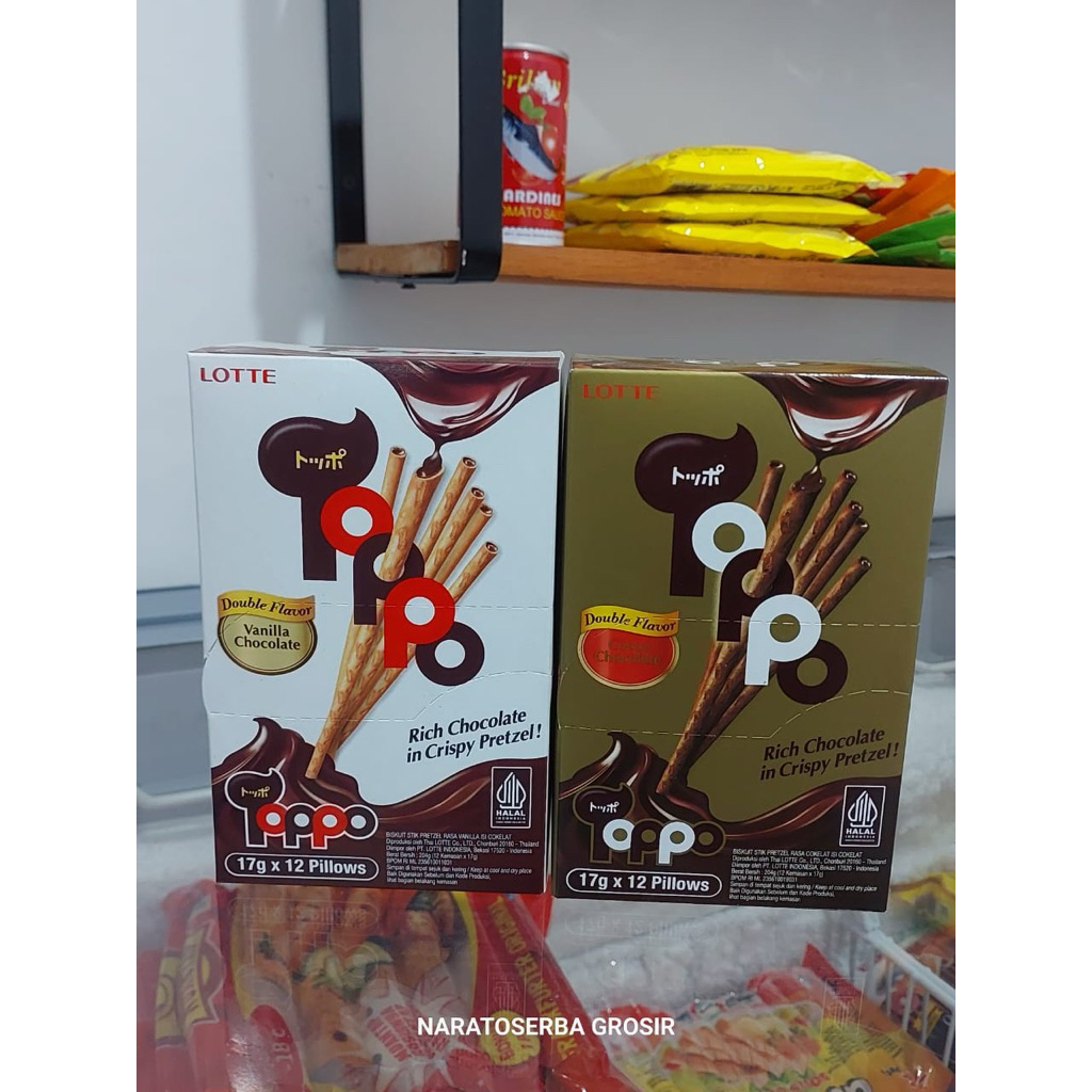 

Lotte Toppo Biscuit Vanila Cokelat Box 12pcs x 17gr