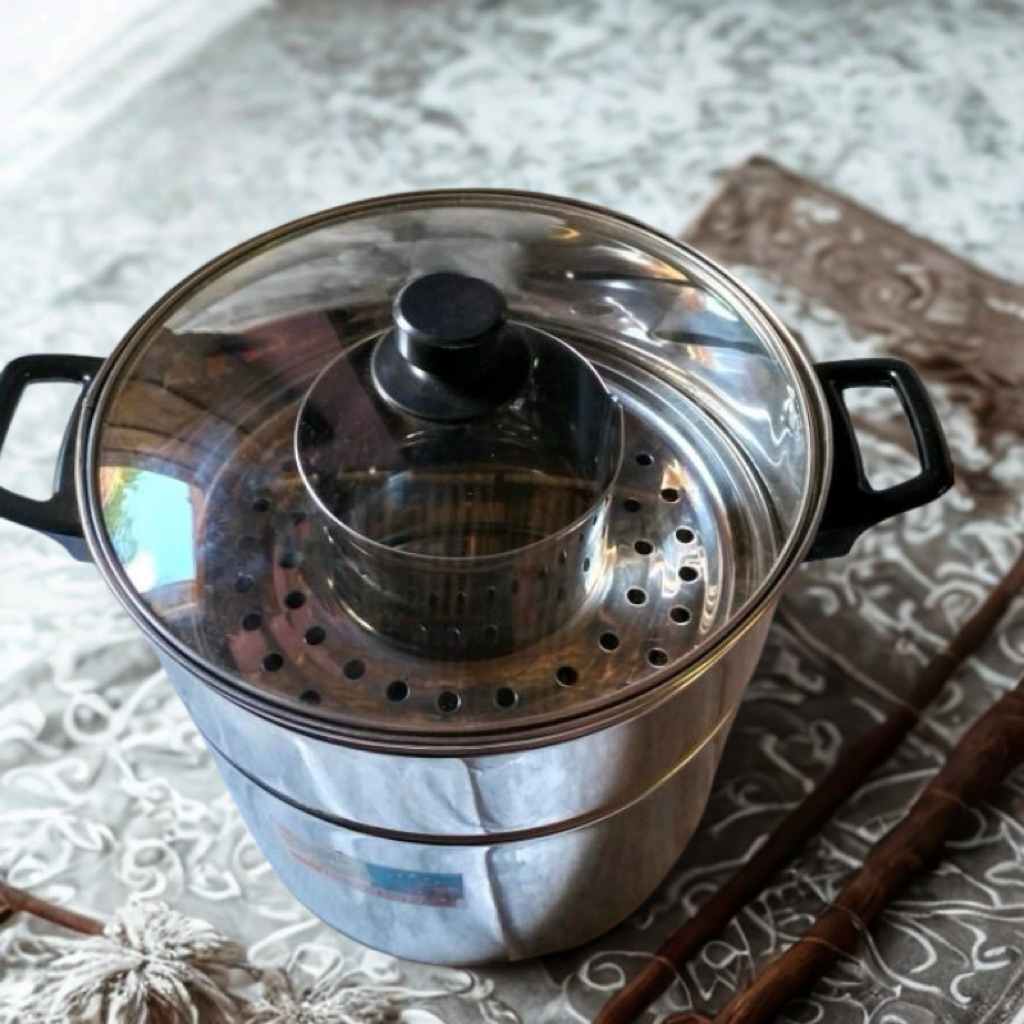 Dandang Bakso Ukuran 24CM Tutup Kaca Estetik