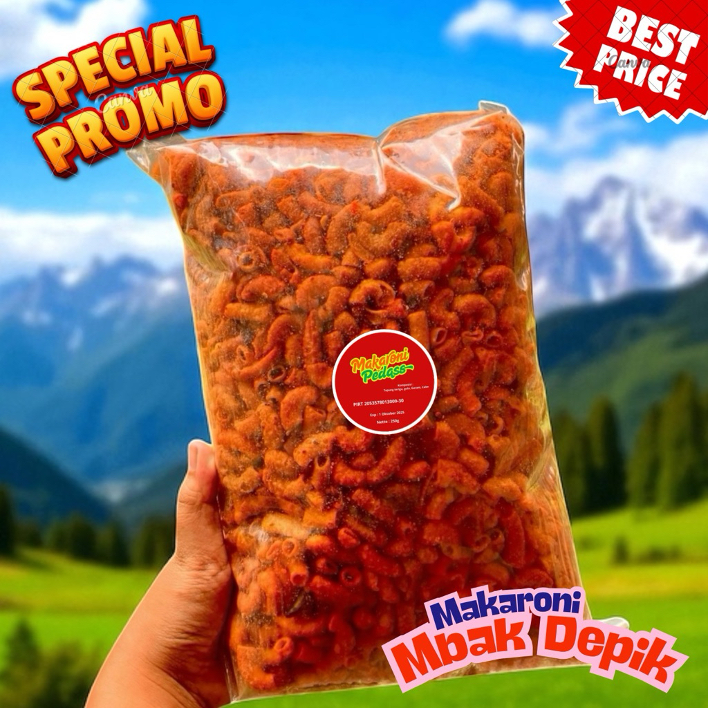 

Makaroni Pedas 1/4kg Dengan Level Pedas Bertingkat Bisa Custom Sesuai Selera Pedas Kamu