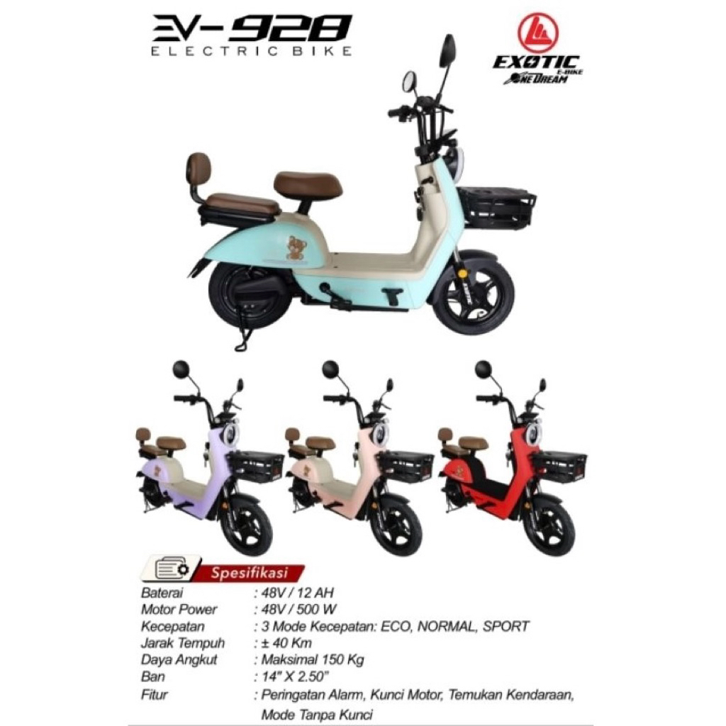 Sepeda Listrik Exotic EV928 Electric Bike E-bike E bike EV 928