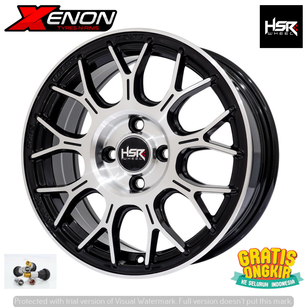 Velg Mobil Two Tone R15 HSR Rai S5 Pcd 4x100 Ring 15 Buat Brio Agya Ayla Sigra Calya Sirion Vios