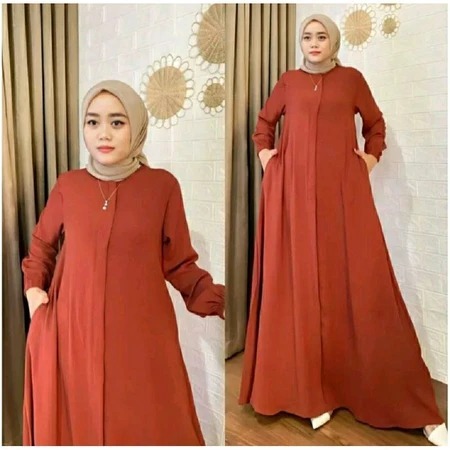 PROMO//Maryam Dress Gamis Wanita Simple Elegan / Gamis Maryam Premium Terbaru
