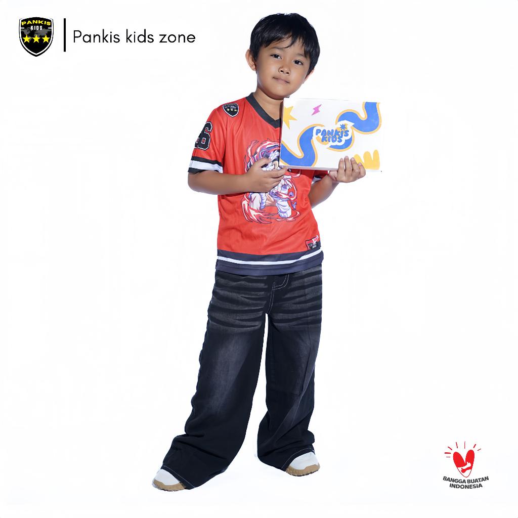 Jersey Anak PANKIS Kids – Desain Karakter Naga Api Keren Warna Merah + Packaging Eksklusif