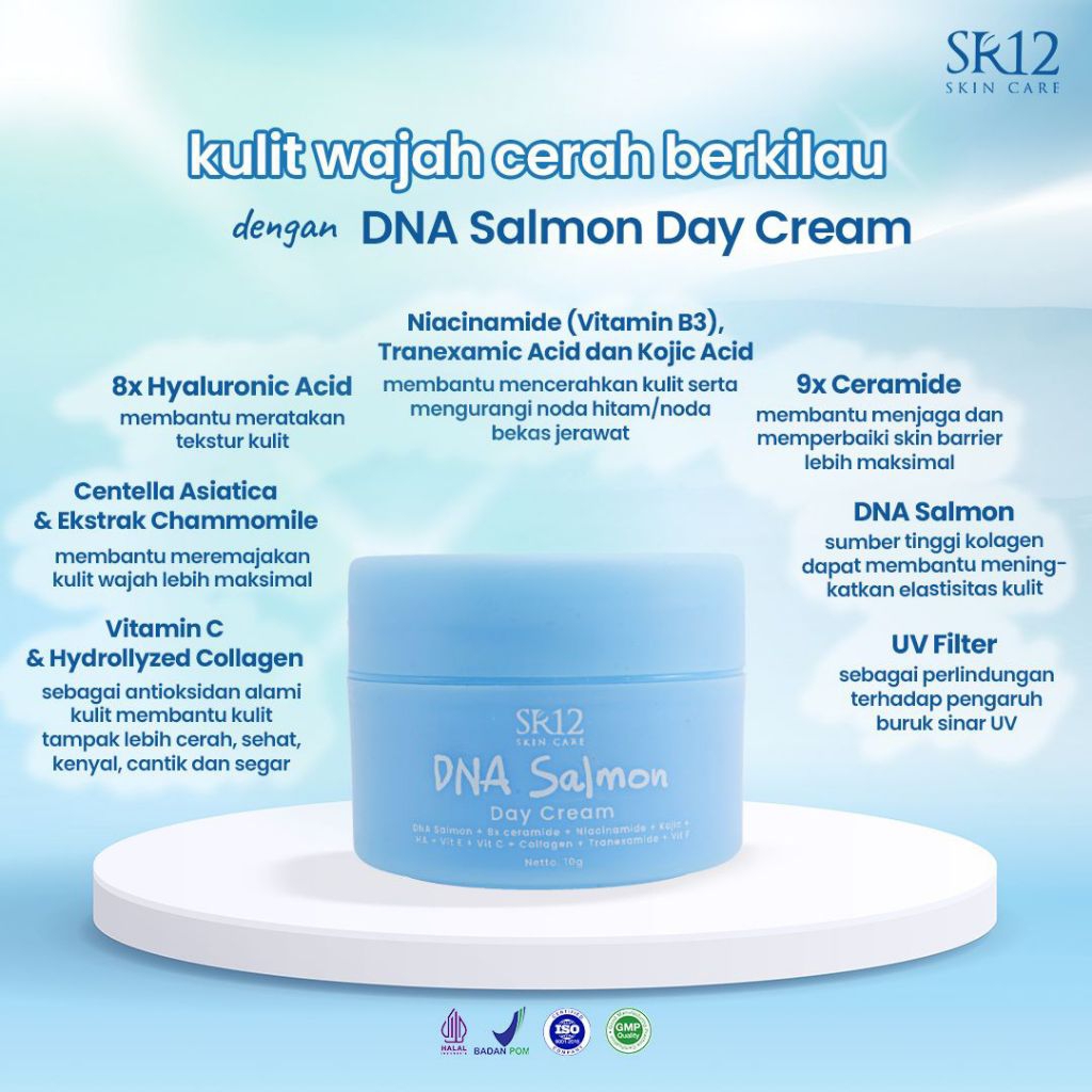KRIM SIANG MALAM DNA SALMON SR12 / NIGHT CREAM DNA SALMON SR12 / DAY CREAM DNA SALMON / KRIM MALAM D