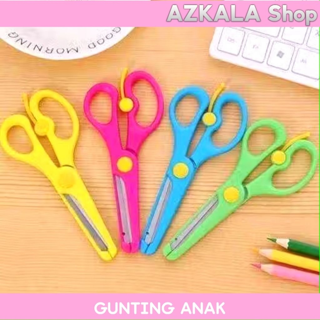 

AzKalA Shop GUNTING ANAK Aman Gunting Mini Gunting Kertas Warna