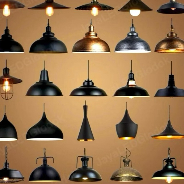 Lampu Gantung Minimalis Industrial Ruang Meja Makan Mini Bar Kitchen Island Hitam Gold Hias Sale Mur