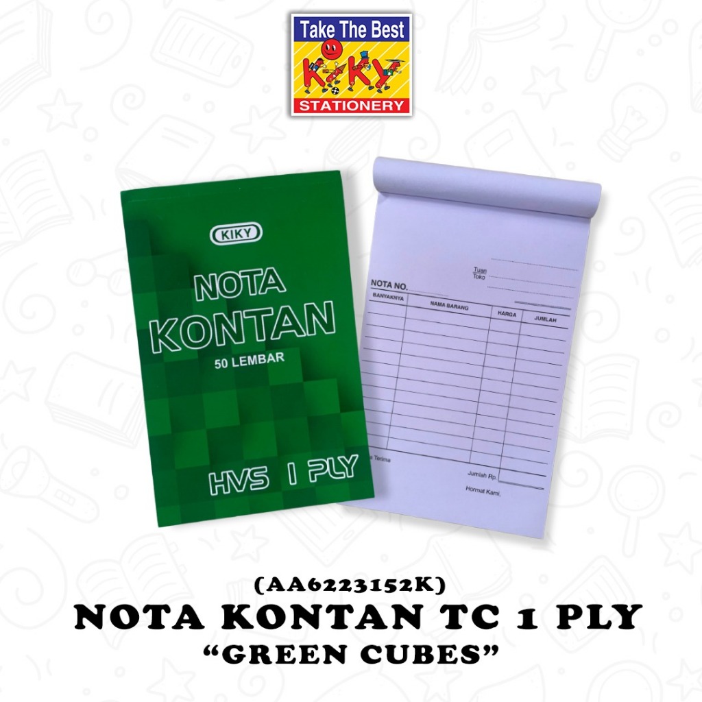 

KIKY Nota Kontan 1 Ply Kecil (Uk. 10.5 x 15.5 cm) - 1 Buku