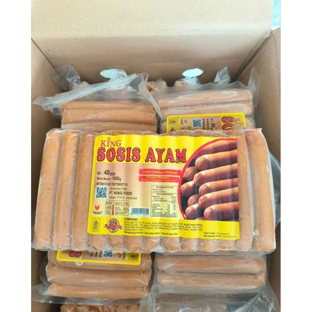 

King Food Sosis Ayam 1kg Isi 40pcs