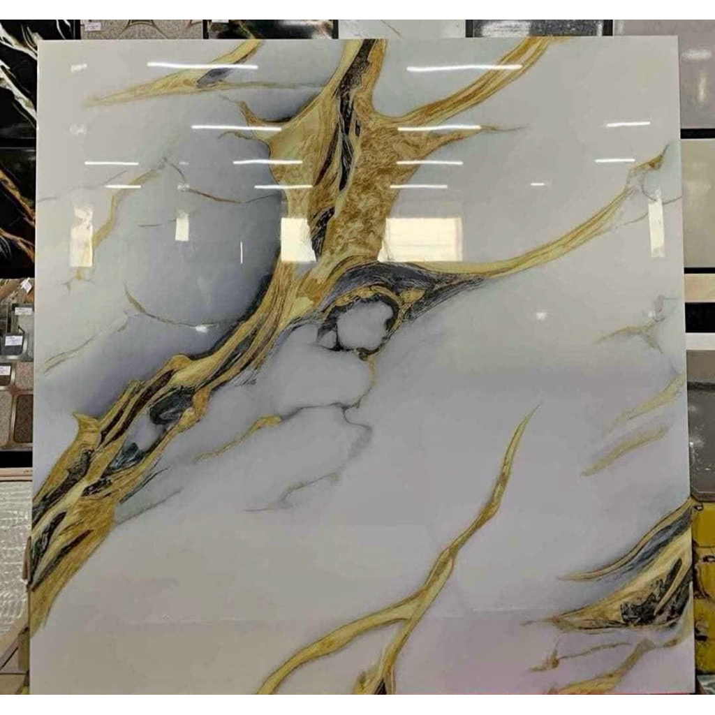 Granit lantai motif marmer emas 60x60 harga per pcs/keping