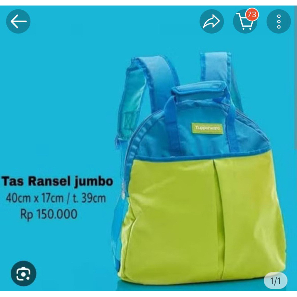 tas besar jumbo ransel tupperware original asli #tupperware #original #new