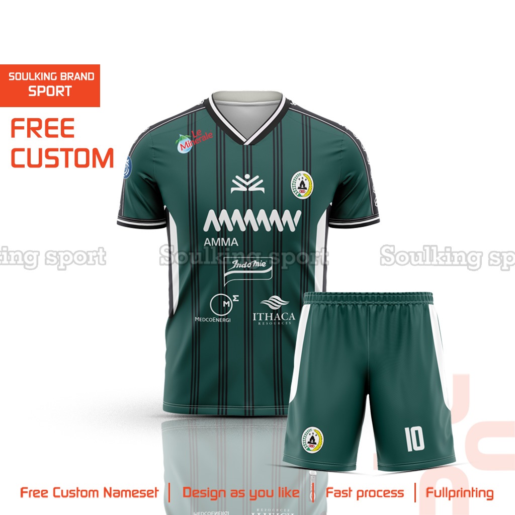 Baju Bola PSS Sleman 2024 - 2025 Home Away Third Liga 1 Indonesia Free Custom Nama Warna Putih Hijau
