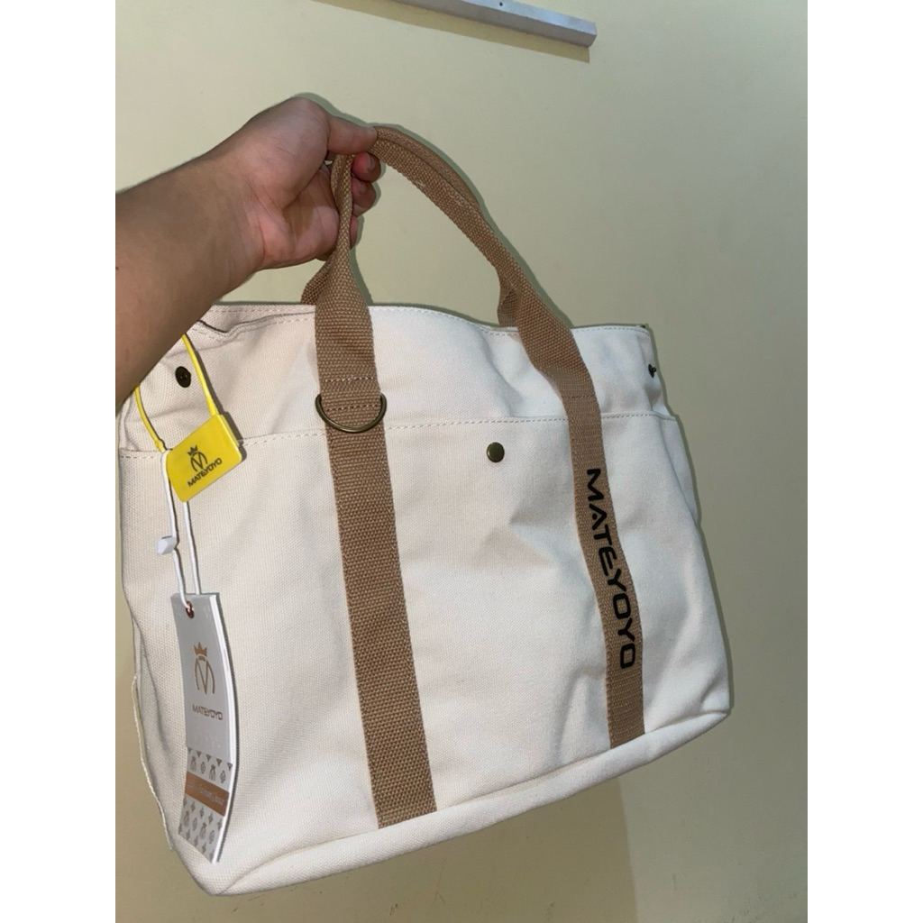 TOTEBAG CANVAS MATEYOYO WARNA PUTIH