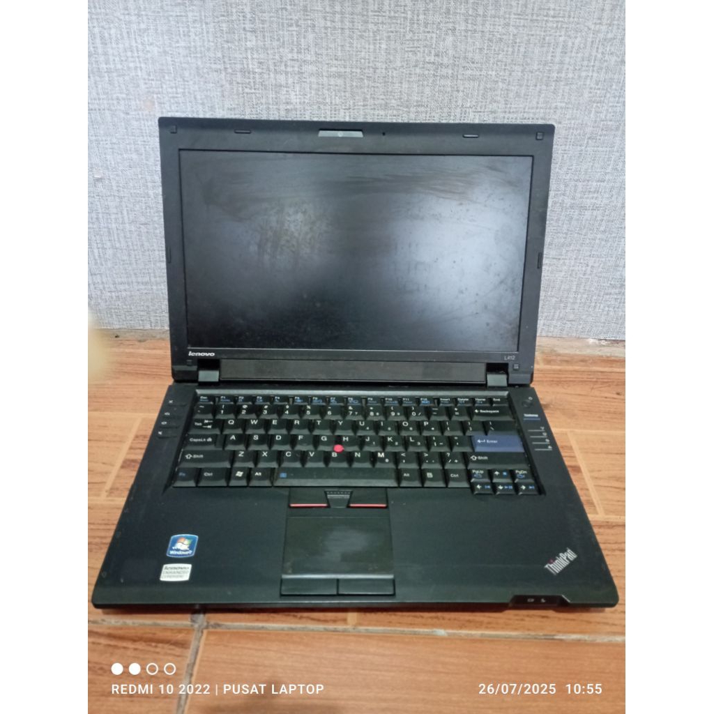 Laptop Lenovo ThinkPad L412 0553 windows 7 Ram2gb DDR3 Lcd 14in kondisi mati gambling unit Casing en