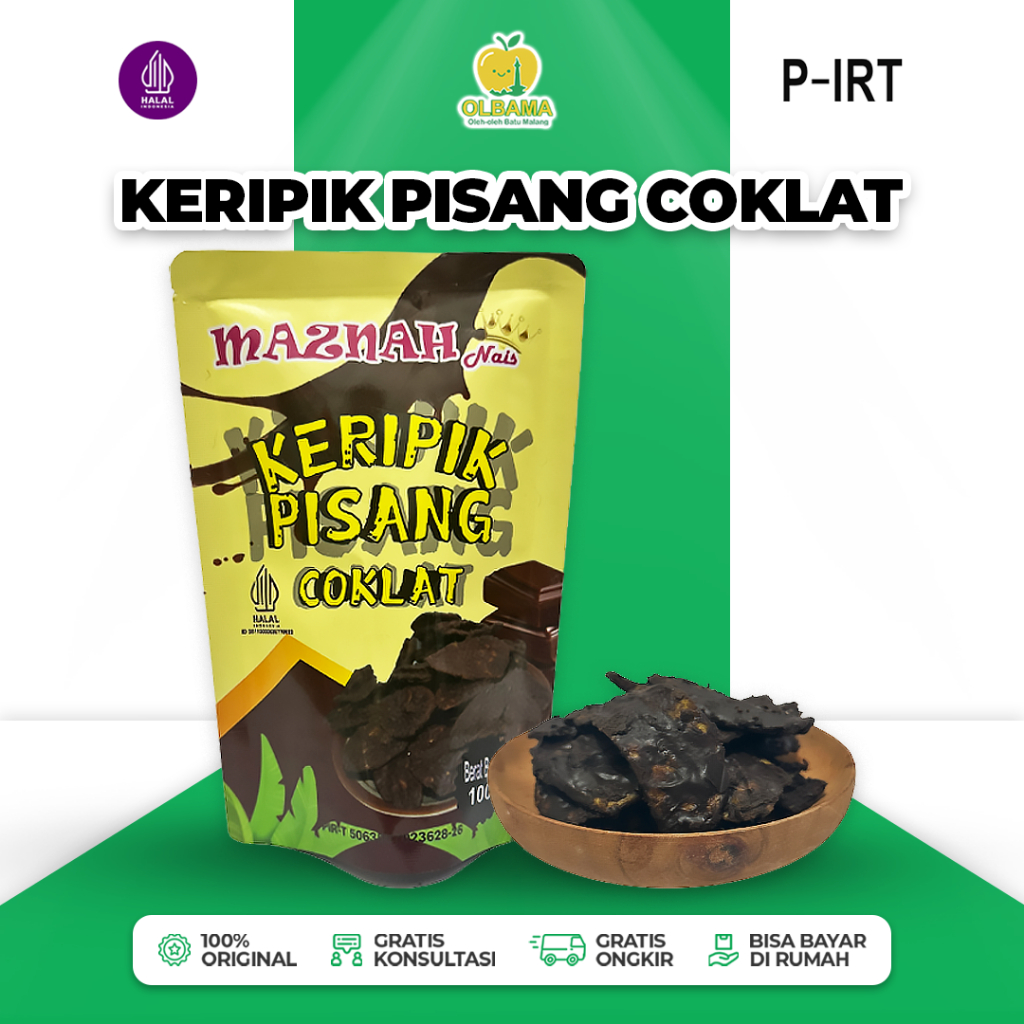 

Keripik Pisang Coklat Maznah 100gr Oleh Oleh Khas Batu Malang | Kripik Cokelat Manis Camilan Renyah