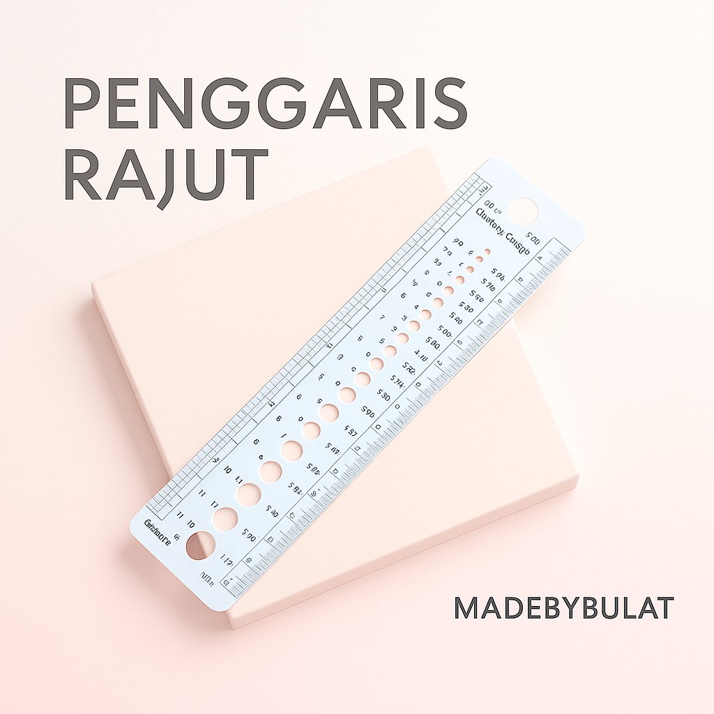 

MADEBYBULAT - PENGGARIS RAJUT CROCHET RULER KNITTING GAUGE – ALAT UKUR HAKPEN CROCHET HOOK SIZE GAUGE UNTUK PEMULA