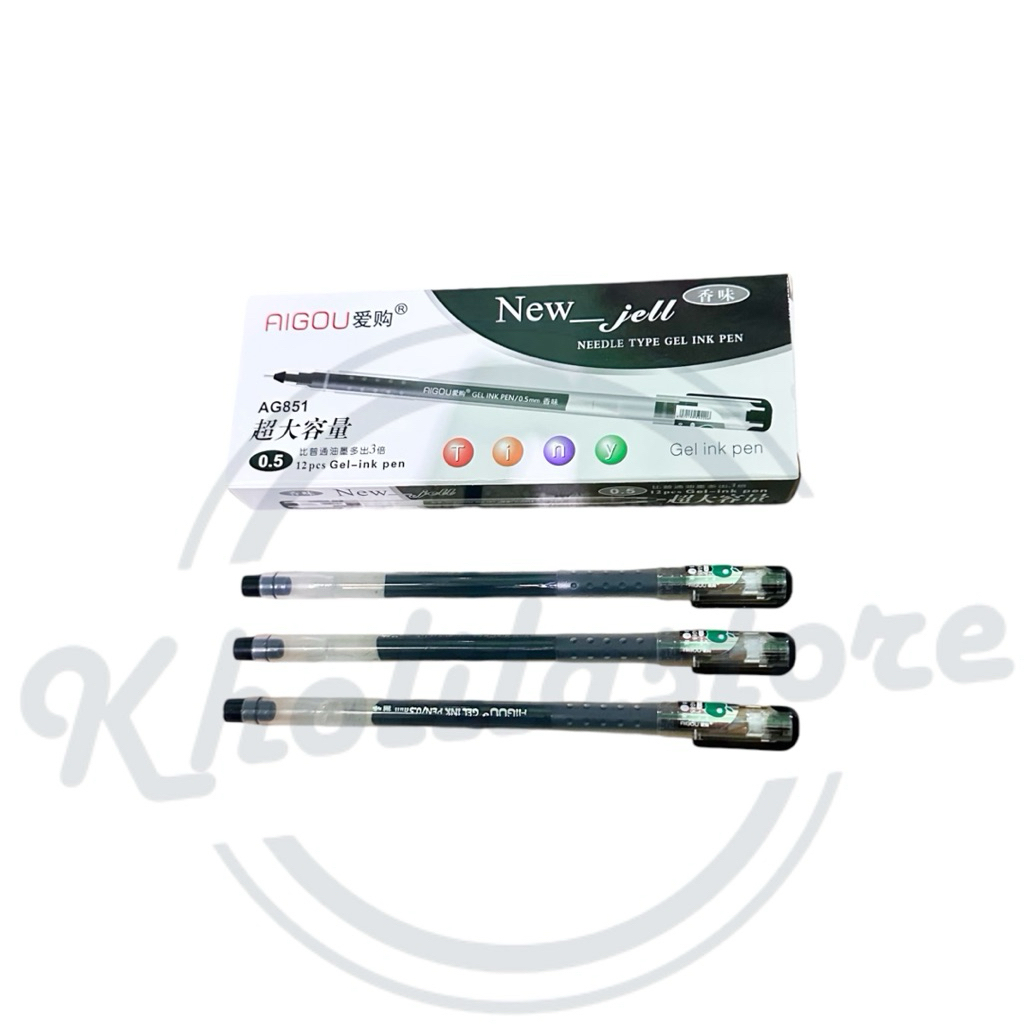 

Pulpen New Gel Aigou New Gel Zuixua 0.5mm isi 12 pcs
