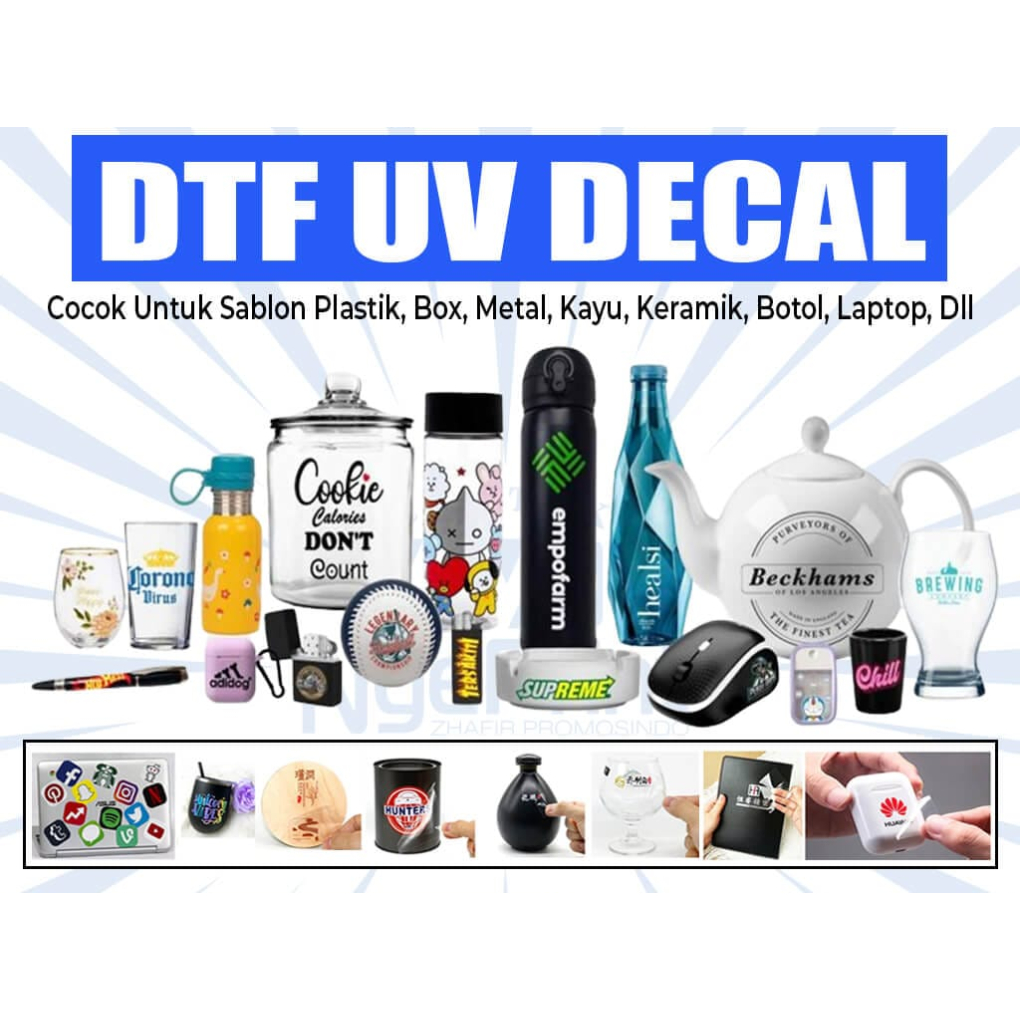 

BIAYA TAMBAHAN custom dtf uv decal souvenir tumbler headset kipas Stiker Timbul Murah High Quality