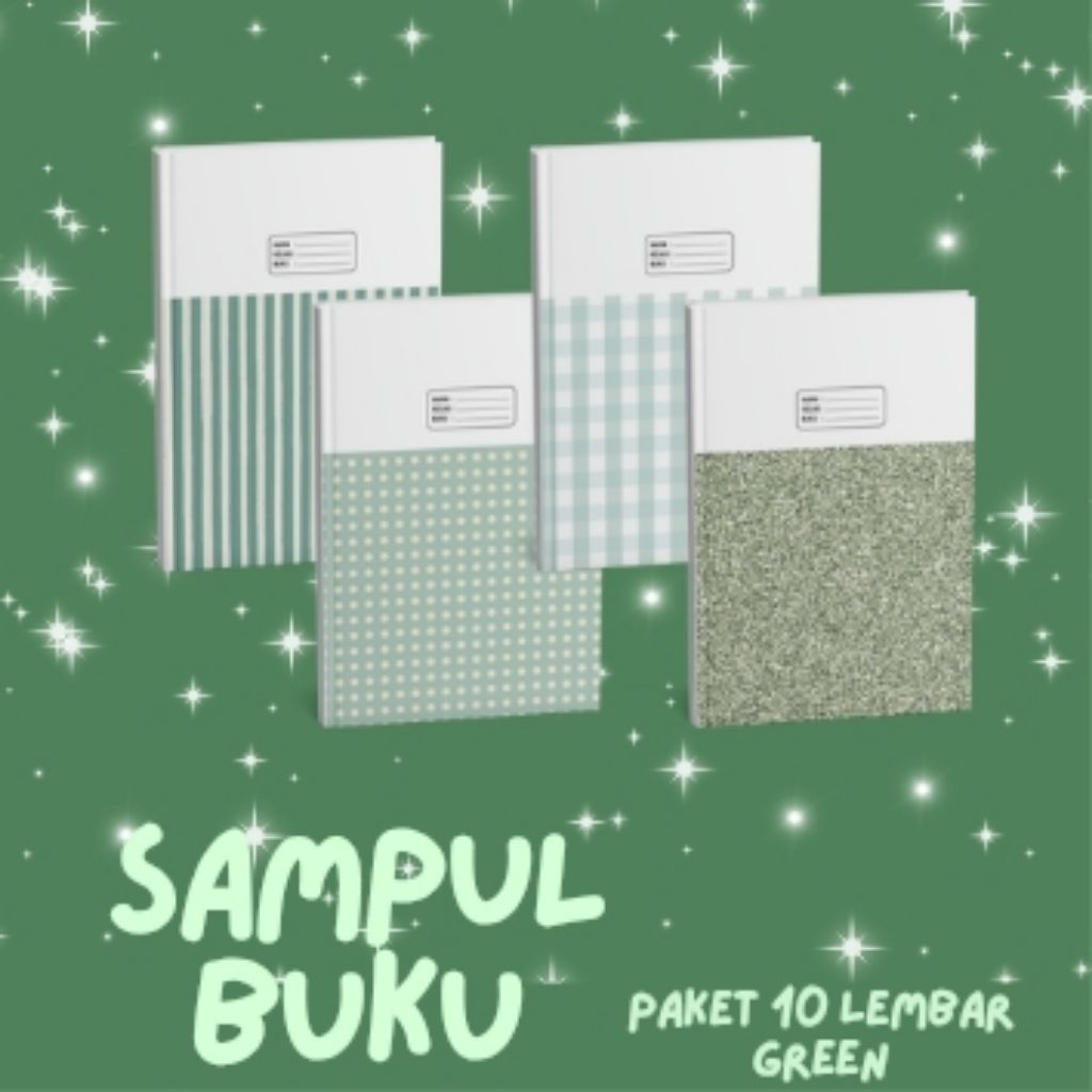 

(MURAH PAKET 8 LEMBAR) PAPIER - SAMPUL BUKU AESTHETIC MOTIF GREEN SERIES | BIGBOSS CAMPUS | SIDU KIKI