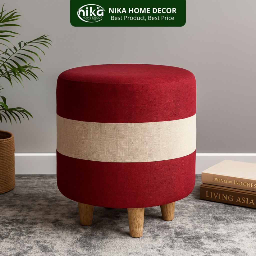 NIKA HOME DECOR Sofa Tabung Furniture Stool Minimalis Elegan untuk sofa tamu modern 2025