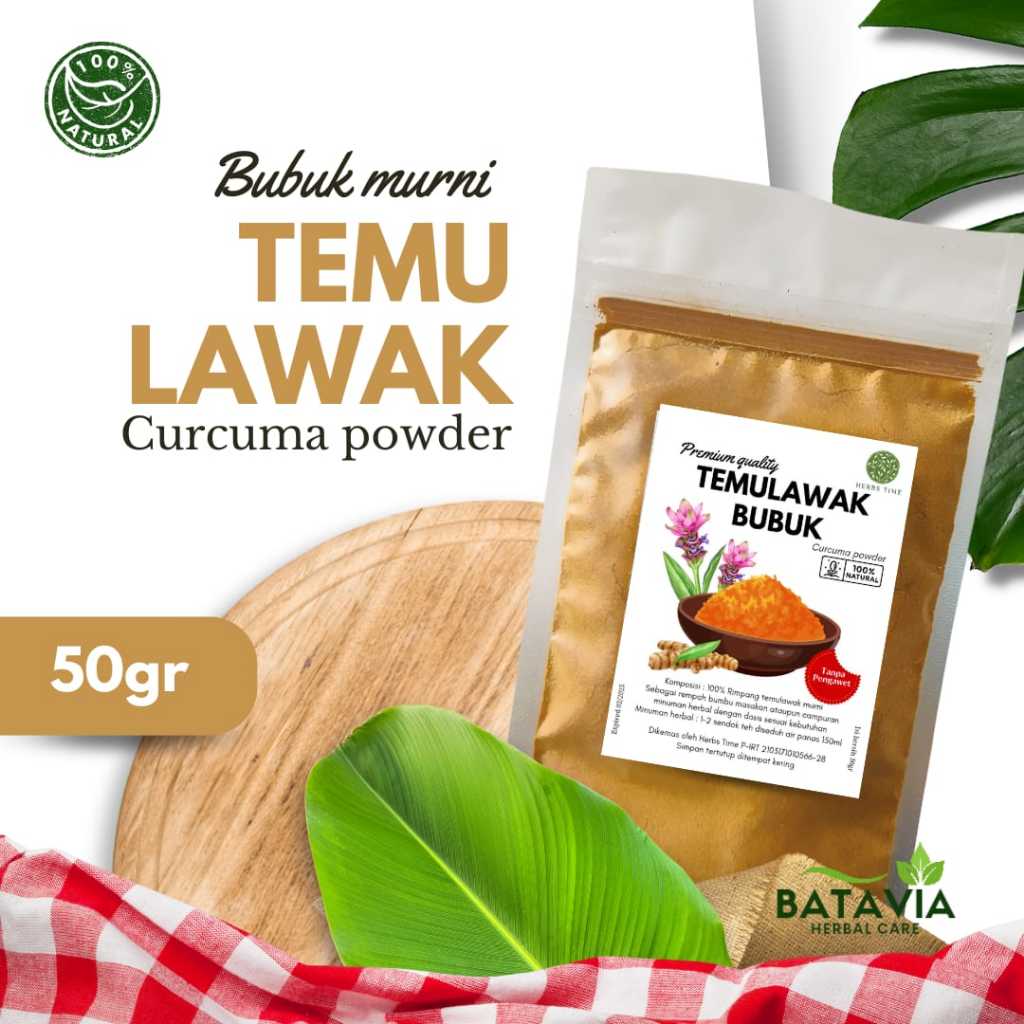 

Temulawak Bubuk Murni Organik Premium Herbs Time