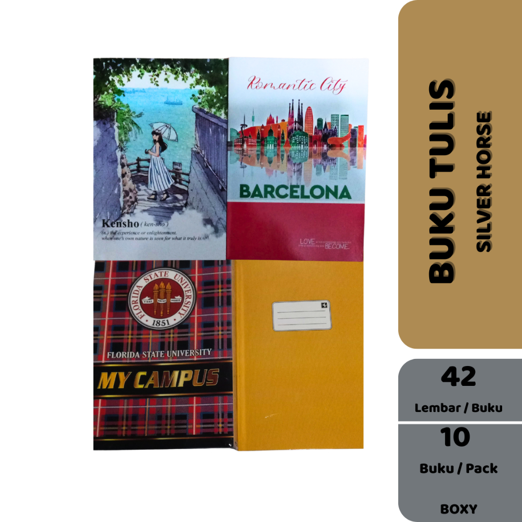 

(ECER) BUKU TULIS BOXY SILVER HORSE 42 LEMBAR