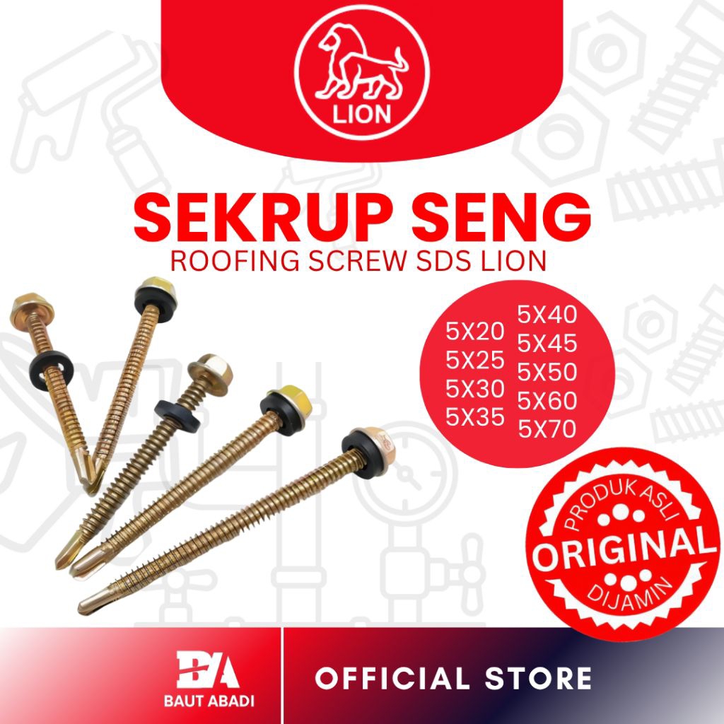 Baut Seng Baut Spandek Baut Roofing Moon Lion