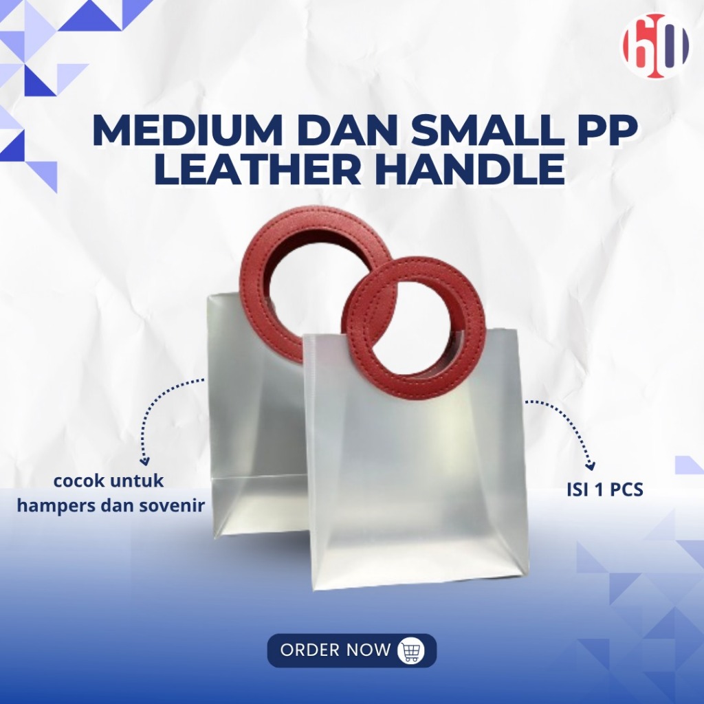 

Toko Plastik 60 - PP Leather Handle small, medium isi 1 pcs - Tas Hampers dan Souvenir