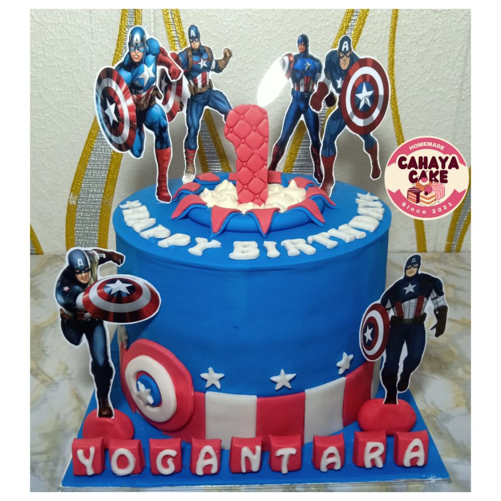 

Captain America Custom Cake/ Kue Ulang Tahun Captain America/ Kue Ultah Anak Laki Laki
