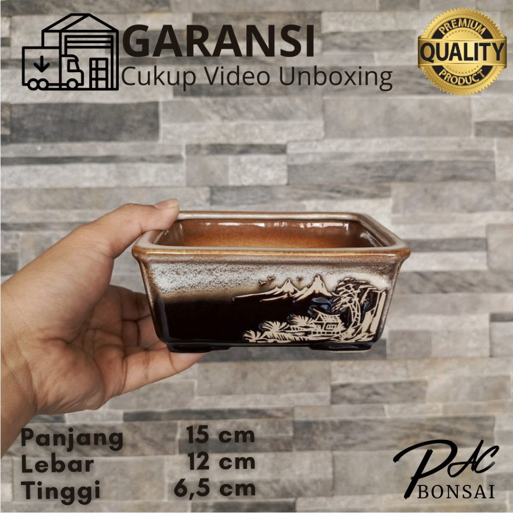 Pot Keramik Bonsai Ceramic Bonsai Adenium Kaktus Sukulen Bambu Hoki