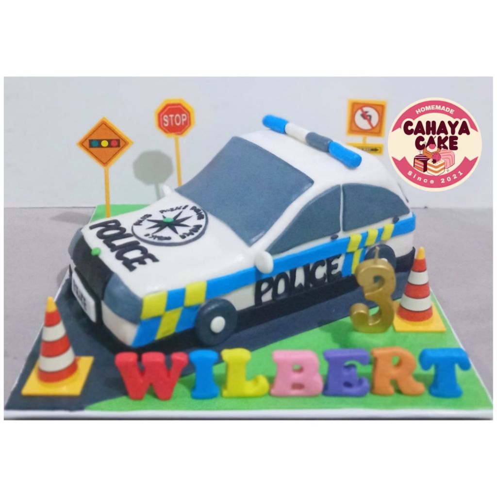 Kue Ulang Tahun Mobil Polisi / Police Car Cake Custom/ Kue Ultah Anak