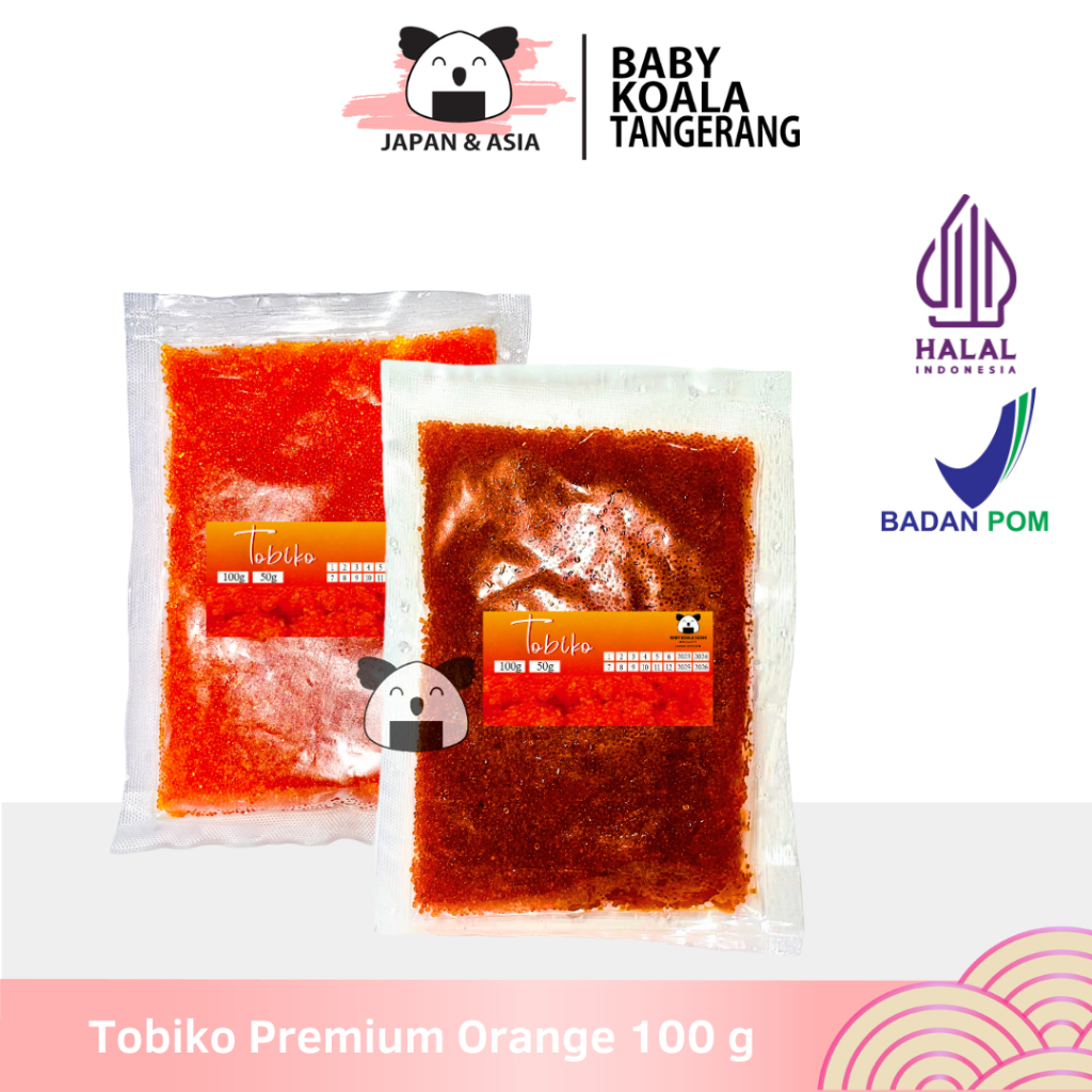 

TOBIKO Premium Orange 100 g Halal │ Telur Ikan Terbang Oren Berbumbu │ Seasoned Flying Fish Roe -BKT