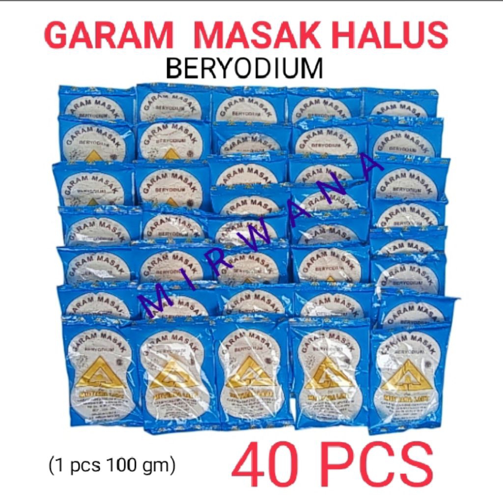 

( 40 Pcs ) garam dapur halus beryodium (100gm 1 pcs)