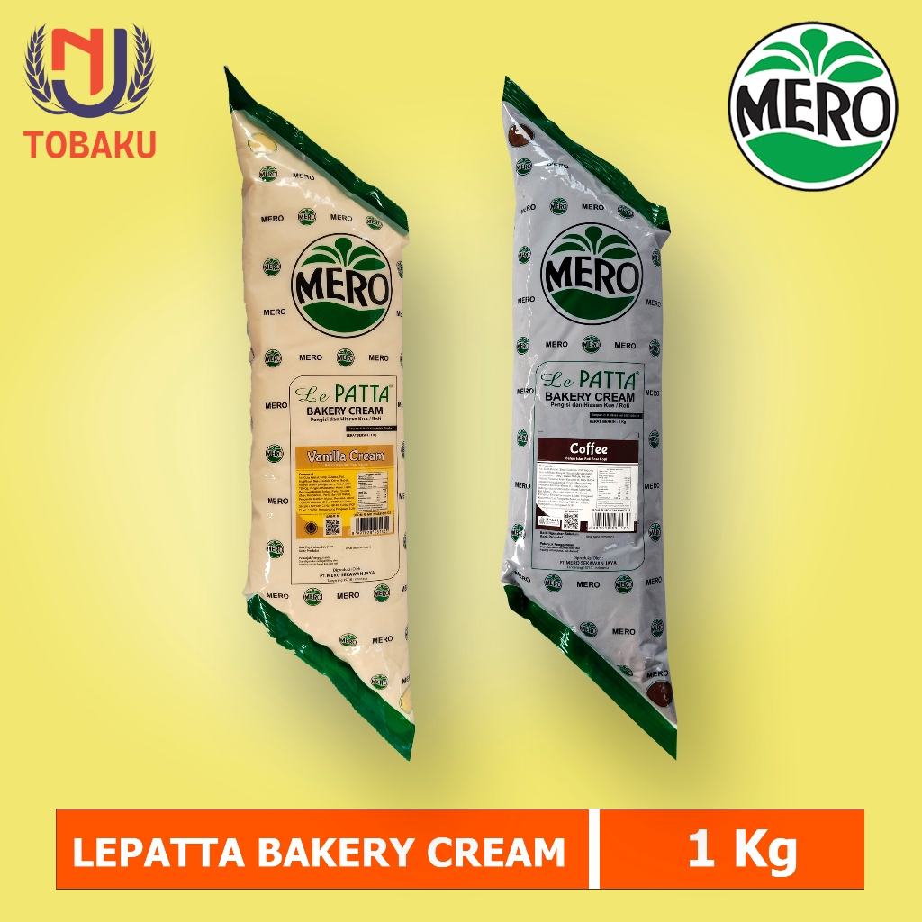 

Mero Le Patta Bakery Cream Bahan Isian Roti Kue 1kg-Varian Vanilla & Coffee