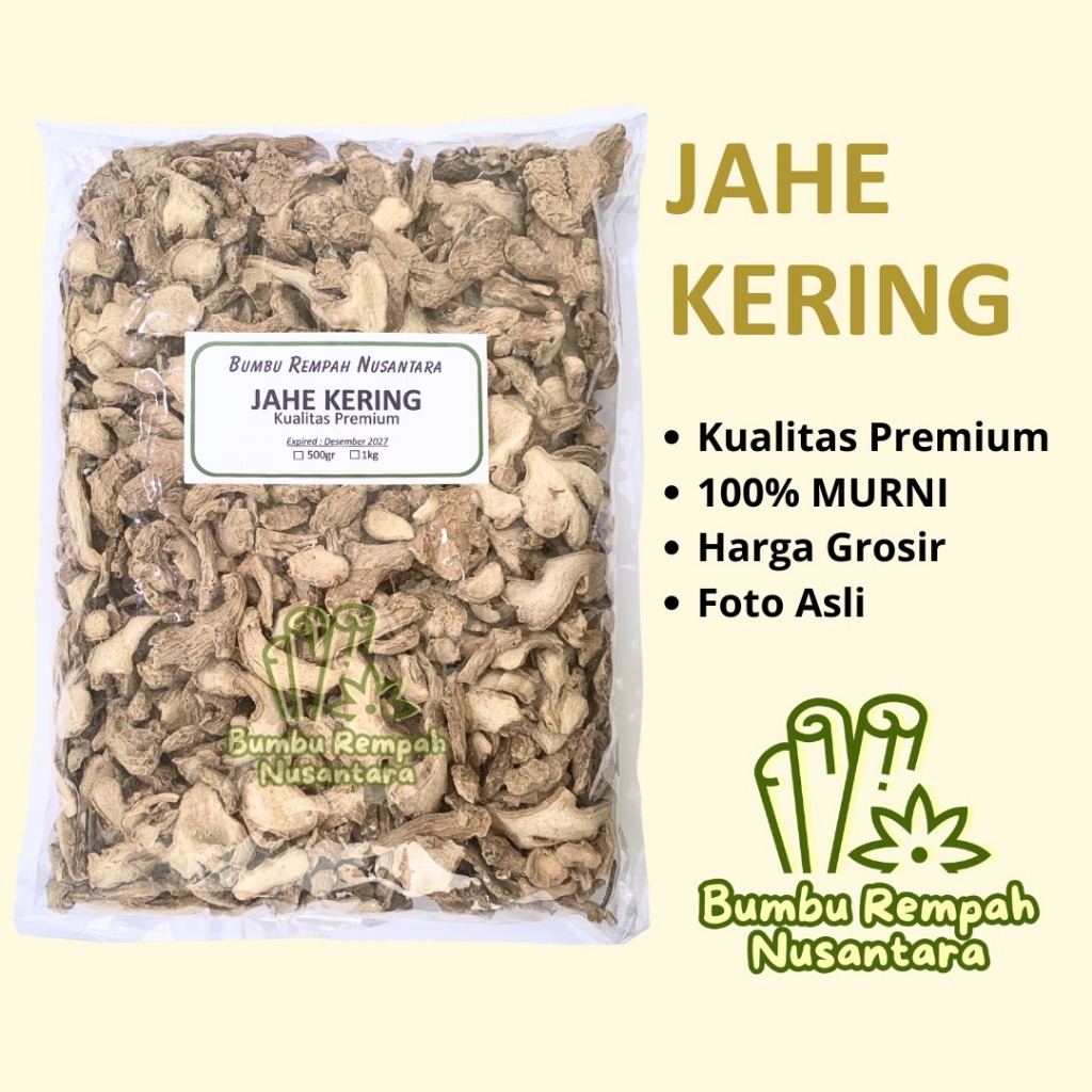 

Jahe kering 500g 1kg - Rempah Asli Murni | BUMBU REMPAH NUSANTARA | Bumbu Dapur Nusantara Grosir Murah
