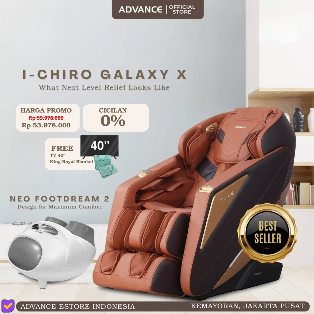 Advance - Kursi Pijat I-Chiro Galaxy X | Sofa Mewah Cerdas Elektrik  | Bundling | Alat Pijat Kaki Re