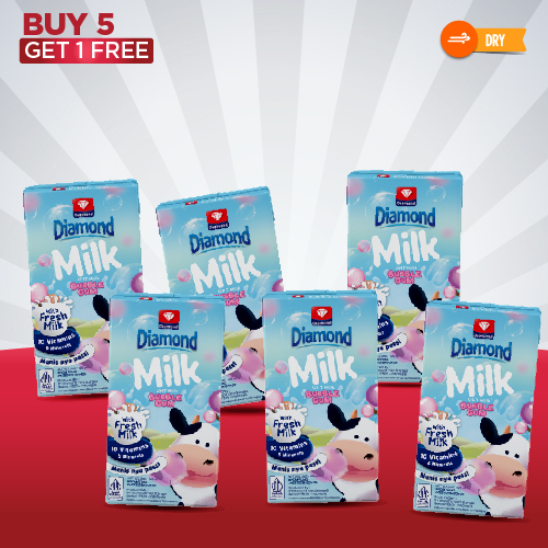 

BUY 5 FREE 1 DIAMOND MILK UHT BUBBLE GUM 125 ML