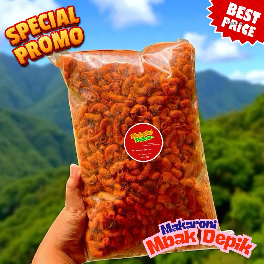 

Makaroni Pedas 250g Isi Full Sampai Penuh, Bukan Angin-Anginan, Rasa Dijamin Bikin Repeat Order