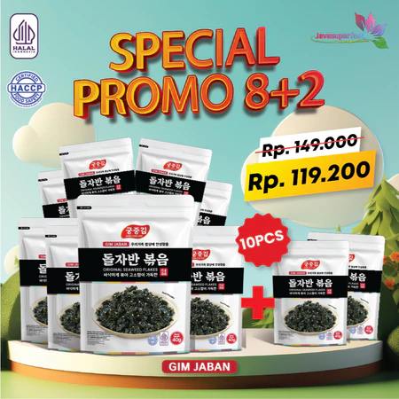 

(BELI 8 GRATIS 2) HALAL GUNGJUNG GIM JABAN 40GR / NORI TABUR / RUMPUT LAUT PANGGANG / NORI SEAWEED FLAKES