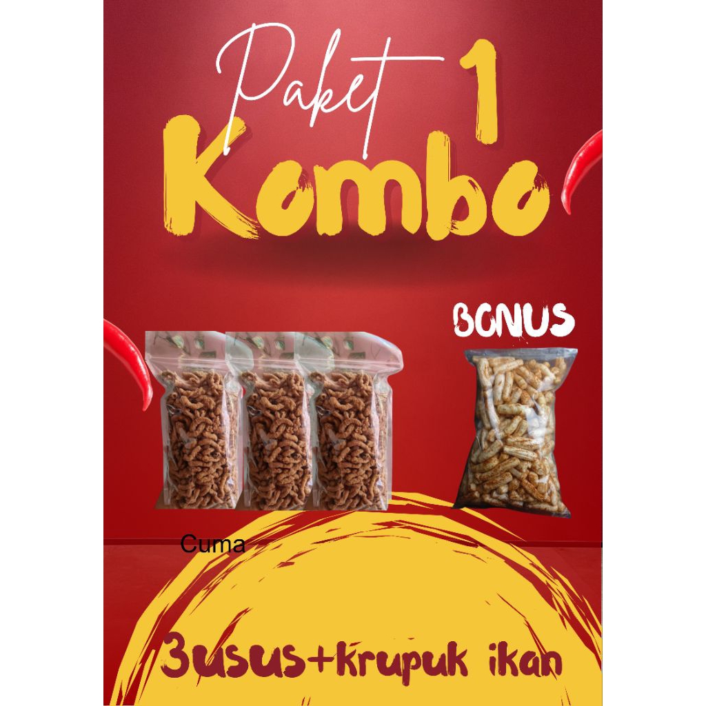 

PAKET KOMBO KRIPIK USUS BONUS KRUPUK IKAN ENAK LEZAT!!! 200g