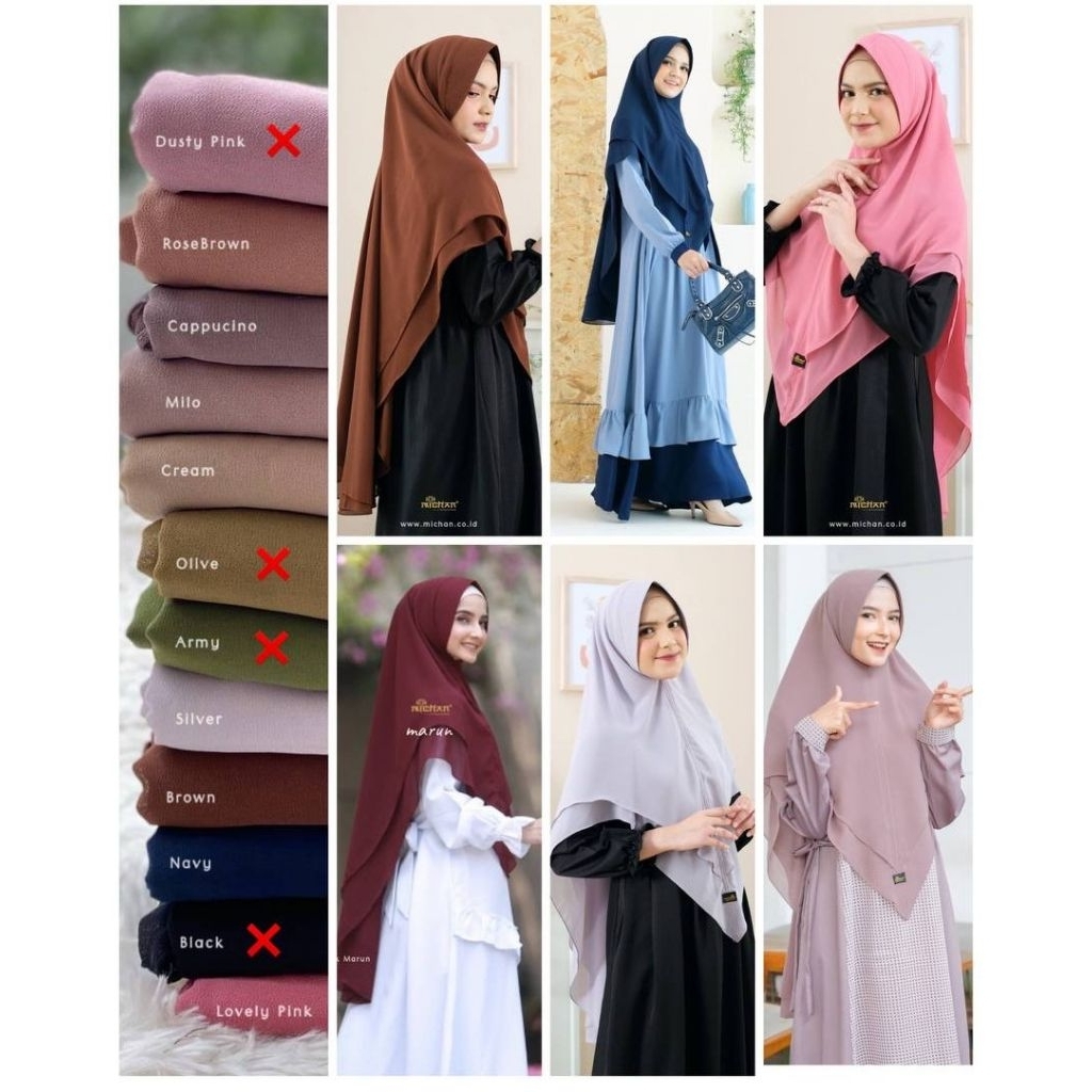 Kerudung Layer Pinguin Jilbab Layer Bergo Layer Bahan Baby doll Kerudung 2 layer babydoll Kerudung j
