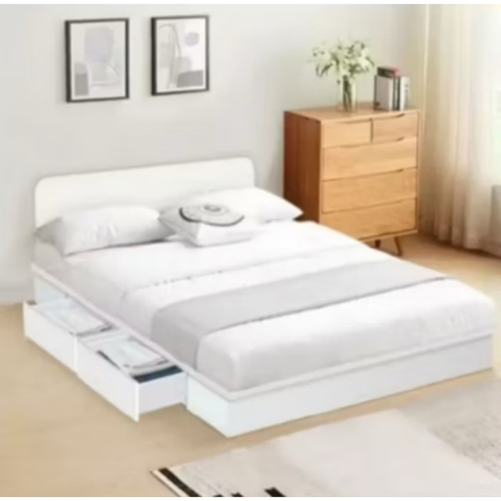 Ranjang Divan Alas Kasur Laci Modern Minimalis Kayu Keras Furnitur