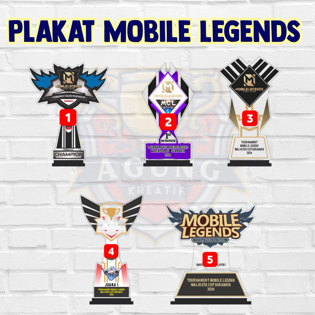 Piala Mobile Legend Plakat Mobile Legend Akrilik Custom Plakat E sport
