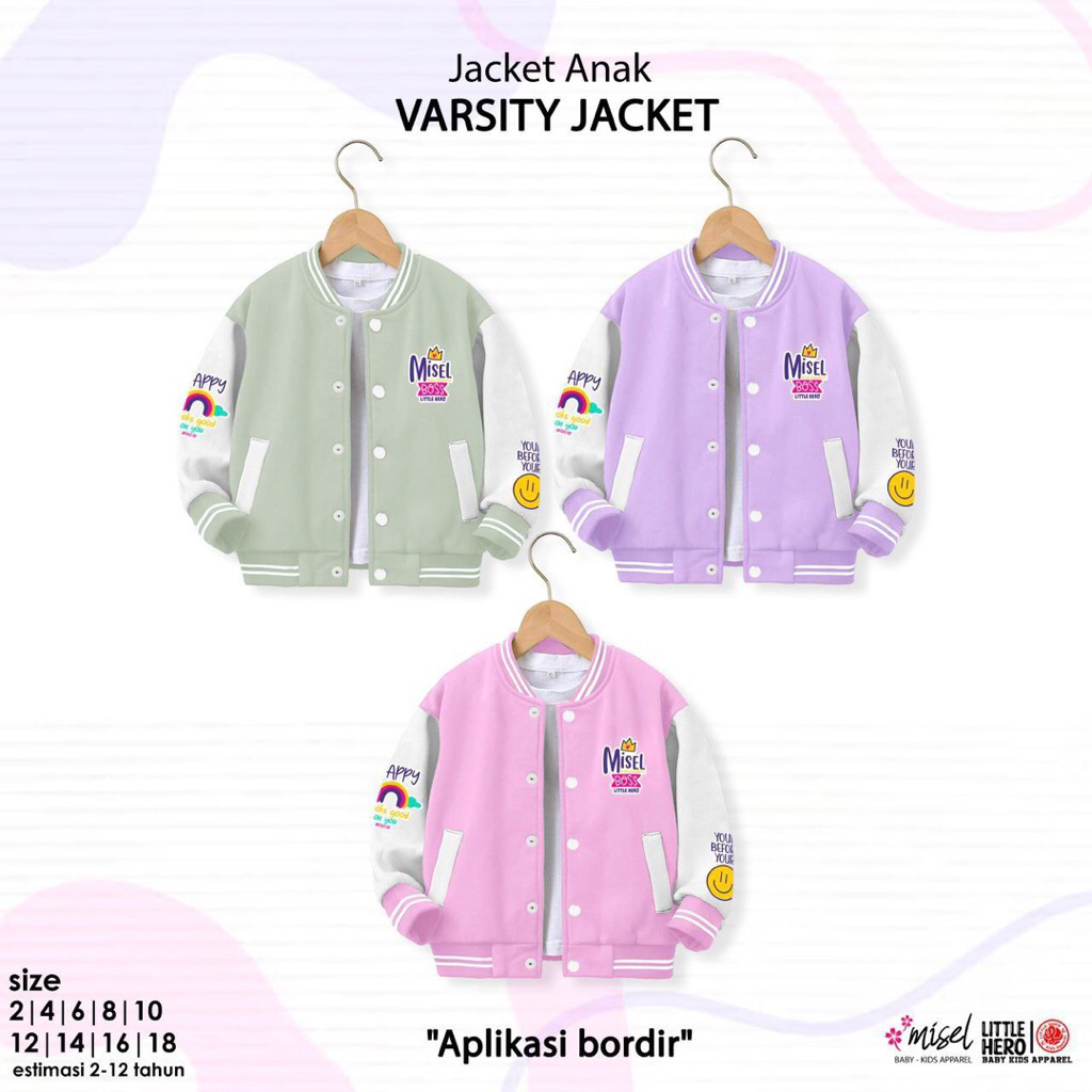 Jeket Varsity/Varsity Jacket/Fashion Anak/Anak Stylish/Kids Wear