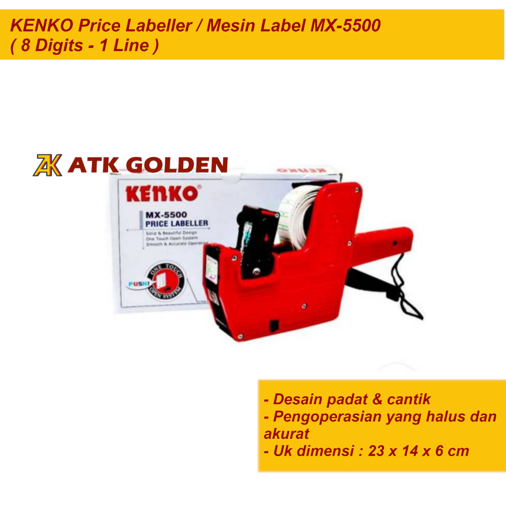 

Price Labeller / Mesin Label MX-5500 (8 Digits - 1 Line) Kenko