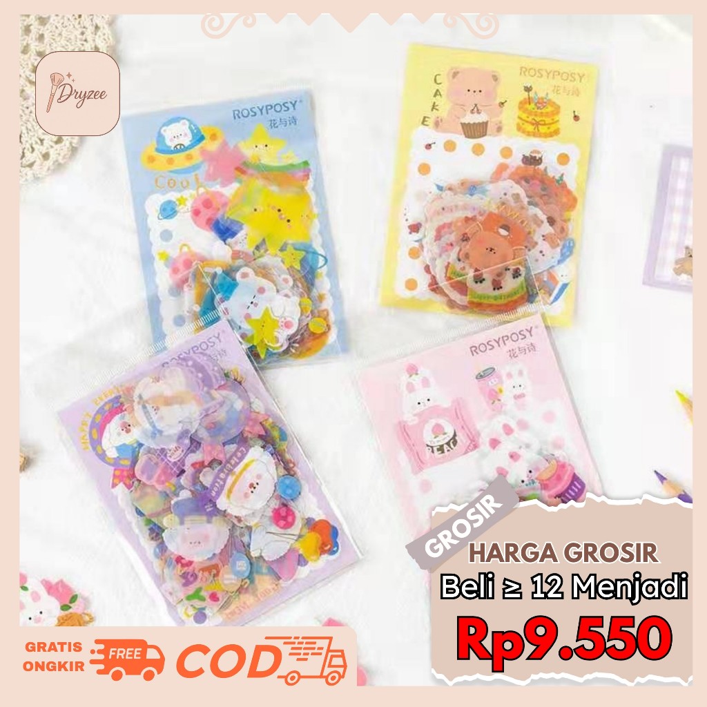 

Rosyposy Stiker Pack Aesthetic Korean Bear 40 Pcs RP09