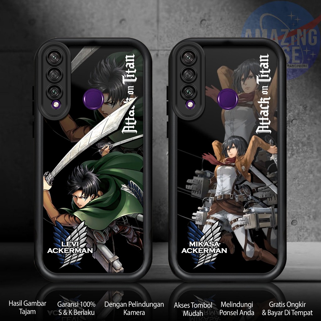 Case Premium Compatible For HUAWEI Y6P 2020  Motif AOT Casing Softcase Glossy Anti Jamur