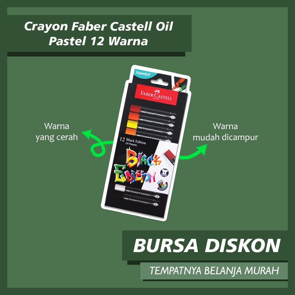 

Crayon Black Edition Oil Pastel Series Faber Castell Krayon Mewarnai Crayons Color Colour 12 Warna