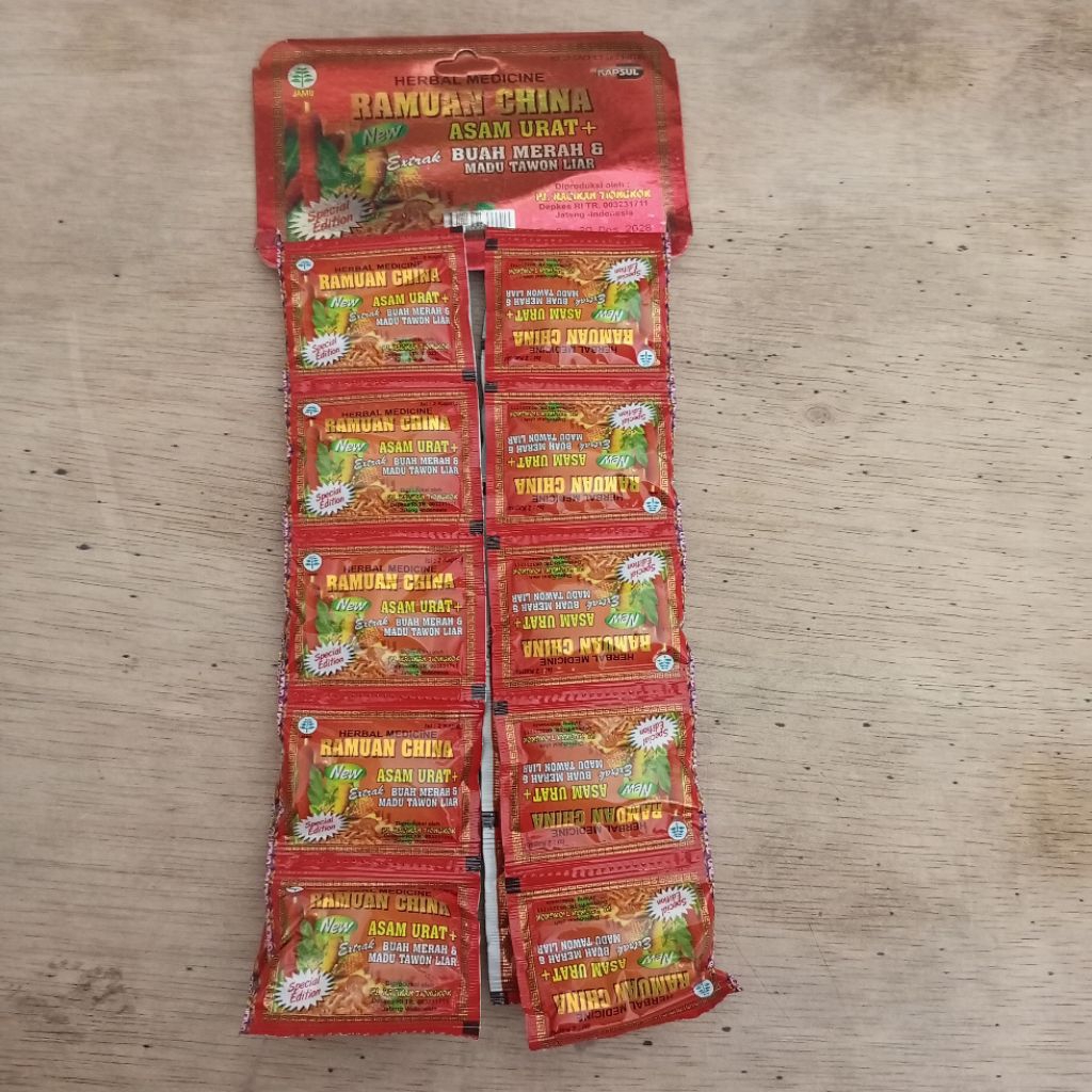 

jamu tradisional ramuan China asam urat+ isi 20 sachet