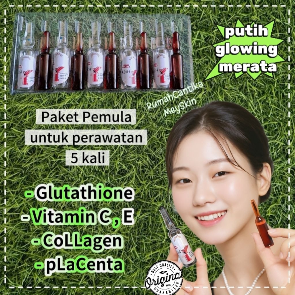 Diamond luxury suntik whitening serum booster original 100% paket pemula /injeksi infus