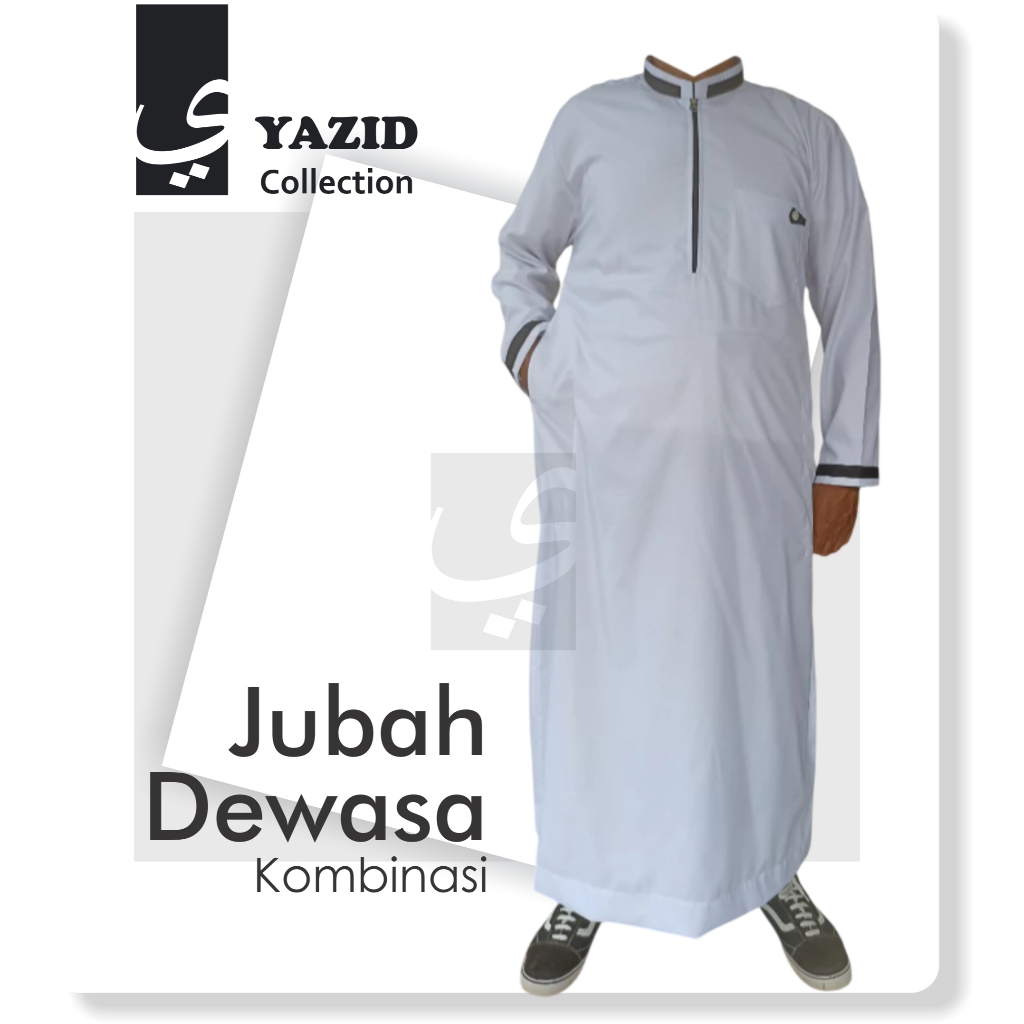 Jubah Pria Kombinasi Katun Premium Yazid Bantul